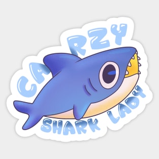 Crazy Shark Lady Sticker